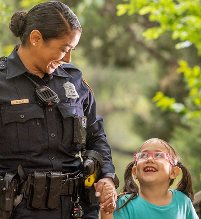 1st Responder with her child 1st Responder with her child